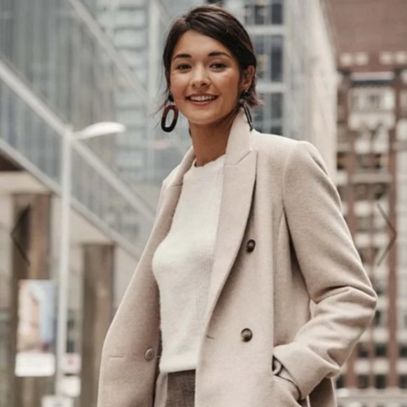 Banana Republic Cream Wool Coat - Picture 1 of 11